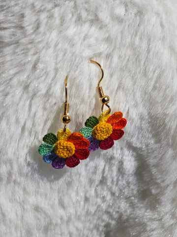 Orecchini Artigianali a Fiore Colorato