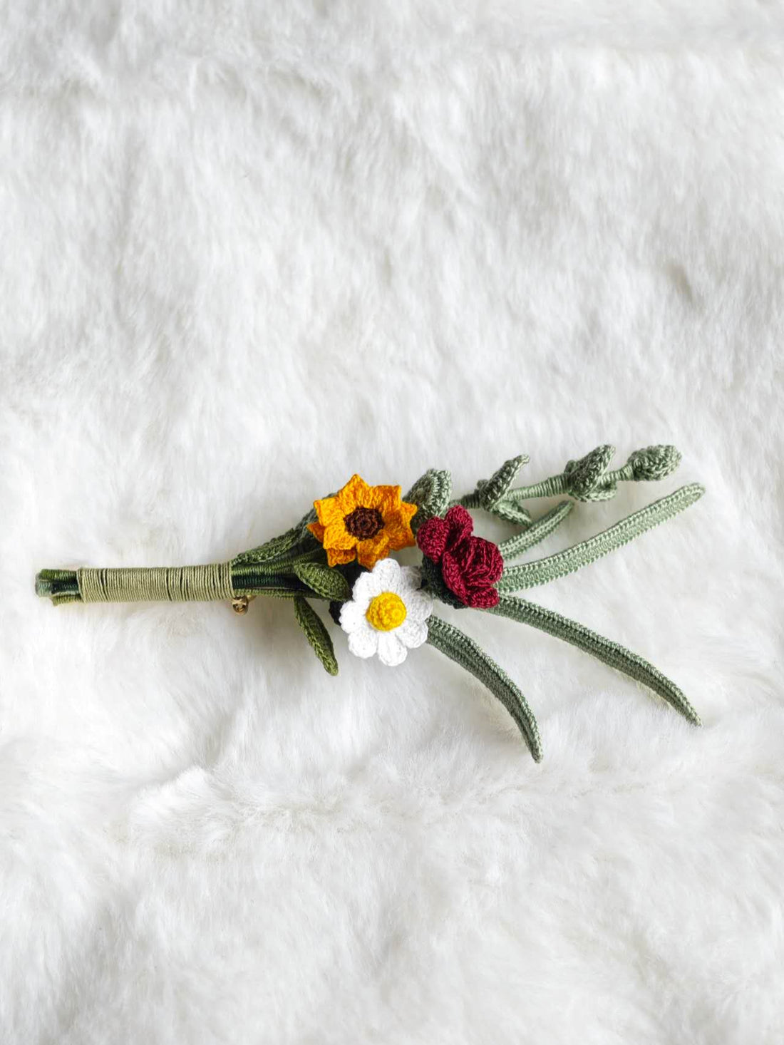 Handmade Micro Crochet Mixed Bouquet Brooch