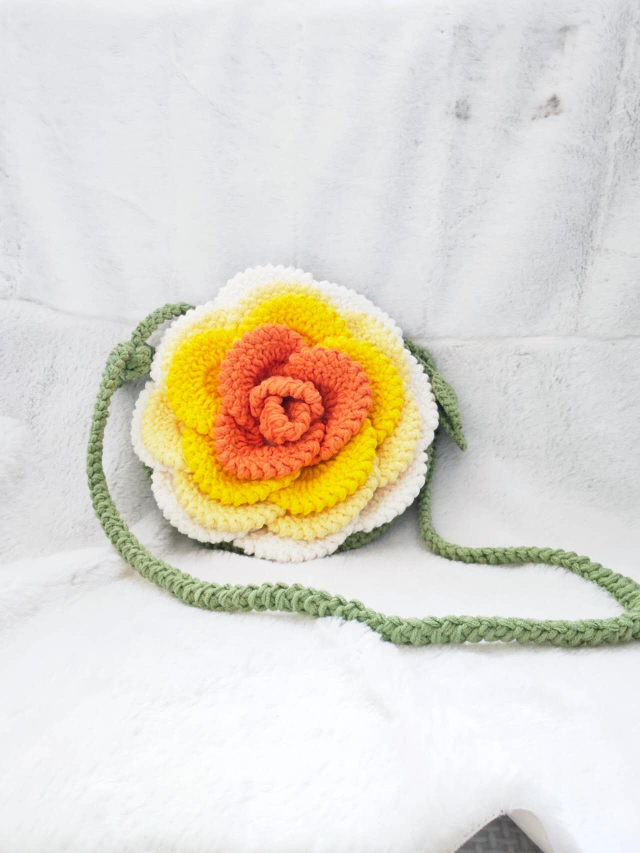 Borsa a Tracolla "Camellia Gialla"