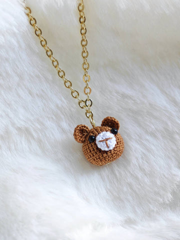 Handmade Necklace with Teddy Bear Pendant