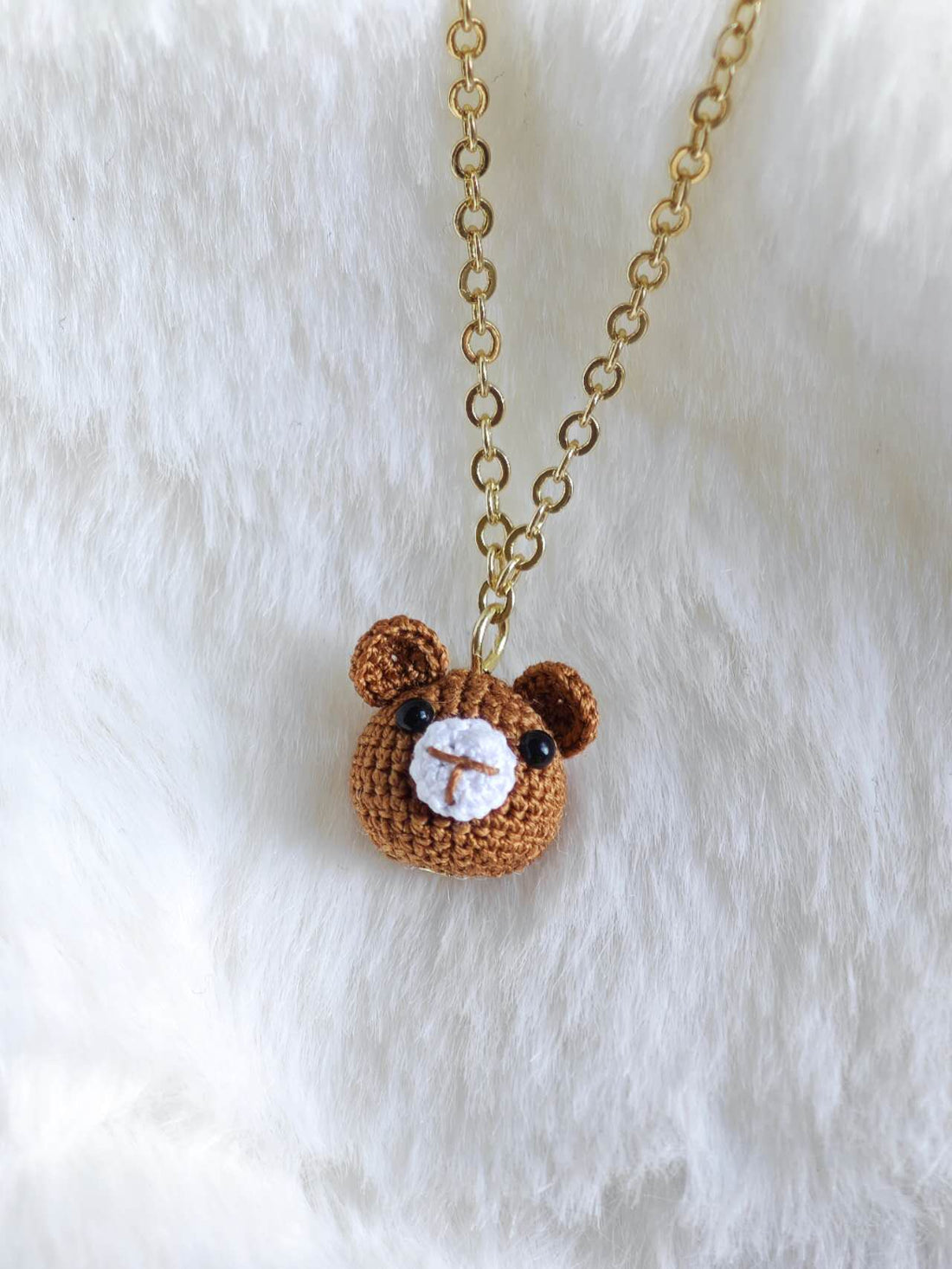Handmade Necklace with Teddy Bear Pendant
