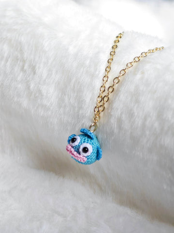 Handmade Necklace with Blue Clownfish Pendant
