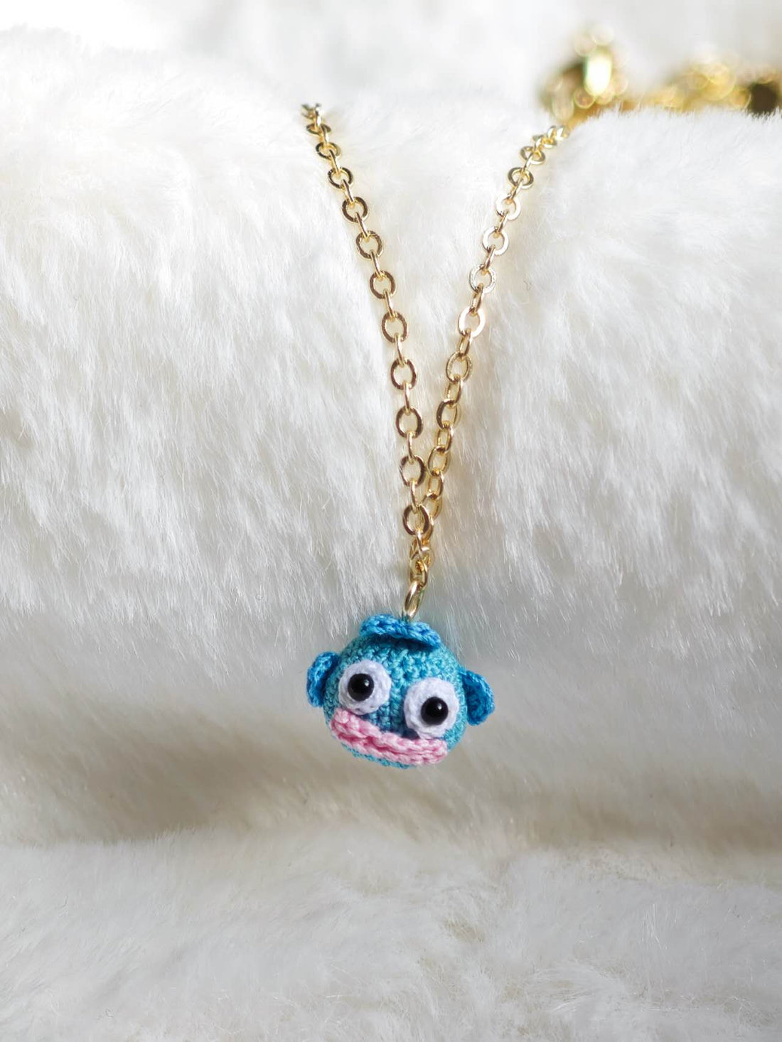 Handmade Necklace with Blue Clownfish Pendant
