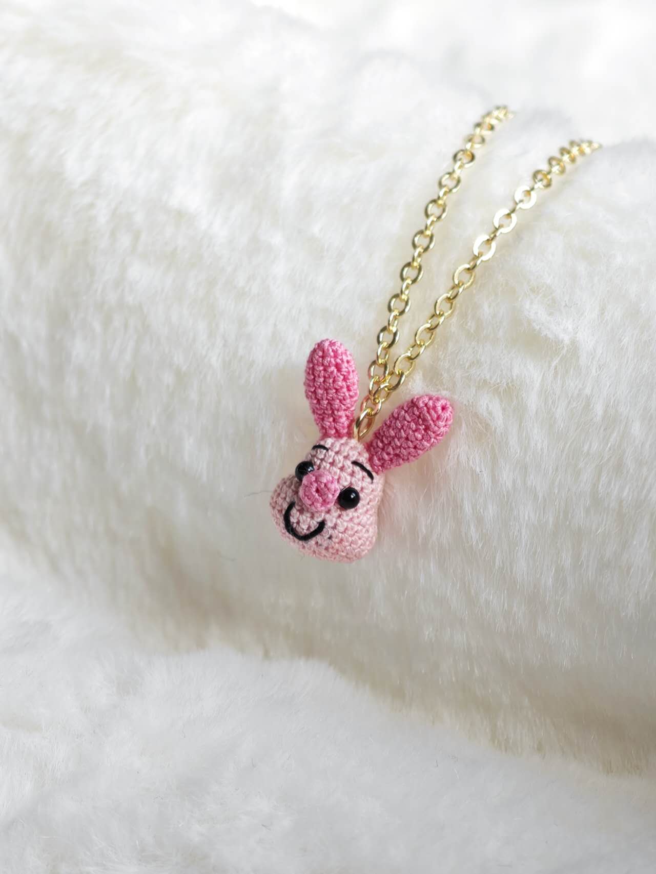 Handmade Necklace with Bunny Pendant